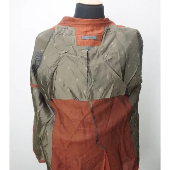 John Varvatos Linen Blend Rust Orange Sport Coat Jacket Coat Sz 40 NEW